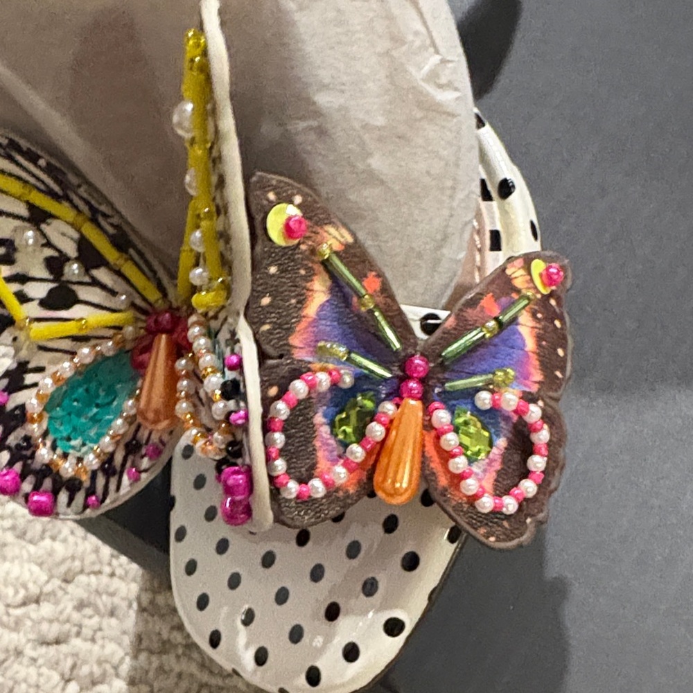 Betsey Johnson Multicolor Butterfly Embellished Strappy Heels - Picture 4 of 6